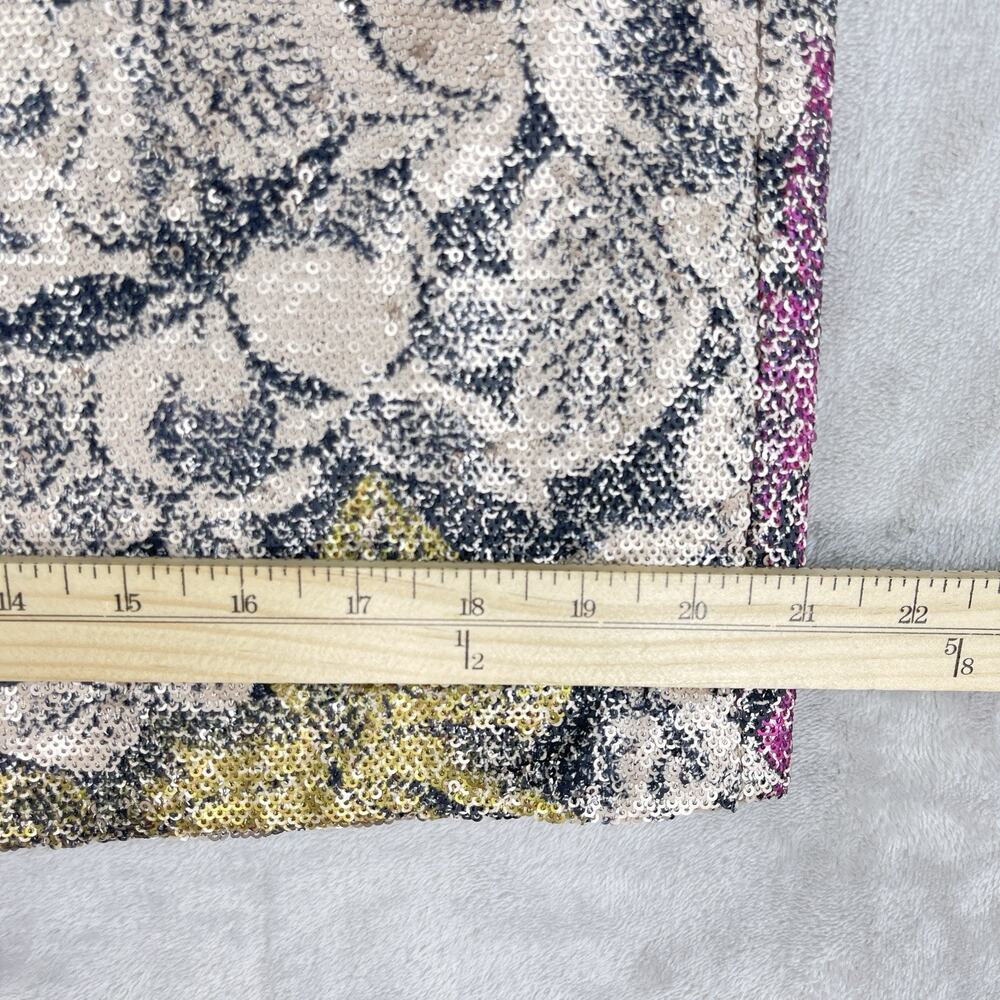 Anthropologie Marie Floral Sequin Top Pink Size 2 Puff Slve Night Luxe Coquette - Picture 14 of 14